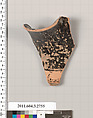 Terracotta fragment of a trefoil oinochoe (jug), Terracotta, Greek, Attic