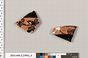 Terracotta fragments of a kylix: Band cup (drinking cup), Terracotta, Greek, Attic