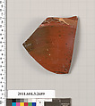 Terracotta fragment of an oinochoe (jug), Terracotta, Greek, Attic