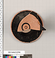 Terracotta fragment of a kylix (drinking cup), Terracotta, Greek, Attic
