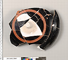 Terracotta fragment of a kylix (drinking cup) or a footed bowl?, Terracotta, Greek, Attic