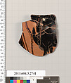 Terracotta fragment of an oinochoe (jug) or olpe (jug), Terracotta, Greek, Attic
