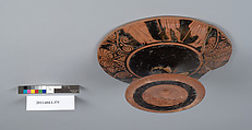 Terracotta fragments of a kylix (drinking cup), Terracotta, Greek, Attic