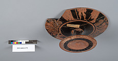 Terracotta fragments of a kylix (drinking cup), Terracotta, Greek, Attic