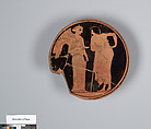 Terracotta fragments of a kylix (drinking cup), Terracotta, Greek, Attic