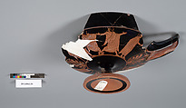 Terracotta fragments of a kylix (drinking cup), Terracotta, Greek, Attic