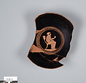 Terracotta fragments of a kylix (drinking cup), Terracotta, Greek, Attic
