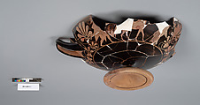 Terracotta kylix (drinking cup), Terracotta, Greek, Attic
