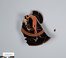 Terracotta fragments of a kylix (drinking cup), Terracotta, Greek, Attic