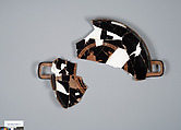 Terracotta fragments of a kylix (drinking cup), Terracotta, Greek, Attic