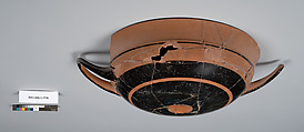 Terracotta fragment of a kylix: lip cup (drinking cup), Terracotta, Greek, Attic
