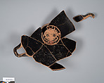 Terracotta kylix: eye-cup (drinking cup), Terracotta, Greek, Attic