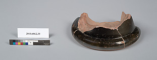 Terracotta fragment of a psykter (vase for cooling wine), Terracotta, Greek, Attic