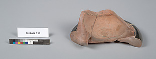 Terracotta fragment of a psykter (vase for cooling wine), Terracotta, Greek, Attic