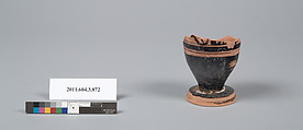 Terracotta fragment of a lekythos (oil flask), Terracotta, Greek, Attic