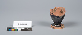 Terracotta fragment of a lekythos (oil flask), Terracotta, Greek, Attic