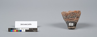 Terracotta fragment of a lekythos (oil flask), Terracotta, Greek, Attic