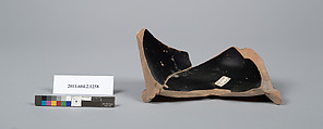 Terracotta fragment of a skyphos (deep drinking cup), Terracotta, Greek, Attic
