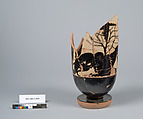 Terracotta fragment of a lekythos (oil flask), Terracotta, Greek, Attic