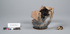 Terracotta fragment of an oinochoe (jug), Terracotta, Greek, Attic