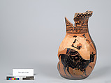 Terracotta fragment of an oinochoe: olpe (jug), Terracotta, Greek, Attic