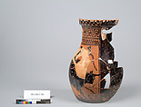 Terracotta fragment of an oinochoe: olpe (jug), Terracotta, Greek, Attic