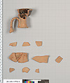 Terracotta fragments of a lekythos (oil flask), Terracotta, Greek, Attic