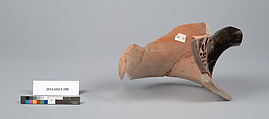 Terracotta fragment of a neck-amphora (jar), Terracotta, Greek, Attic