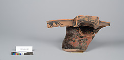 Terracotta fragment of a column-krater (bowl for mixing wine and water), Terracotta, Greek, Attic