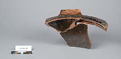 Terracotta fragment of a column-krater (bowl for mixing wine and water), Terracotta, Greek, Attic