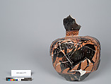 Terracotta fragment of an oinochoe (jug), Terracotta, Greek, Attic