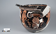 Terracotta fragment of a bell-krater (bowl for mixing wine and water), Terracotta, Greek, Attic