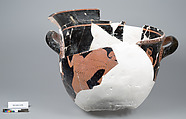 Terracotta fragment of a bell-krater (bowl for mixing wine and water), Terracotta, Greek, Attic