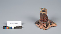 Terracotta fragment of a lekythos (oil flask), Terracotta, Greek, Attic