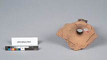 Terracotta fragment of a lekythos (oil flask), Terracotta, Greek, Attic