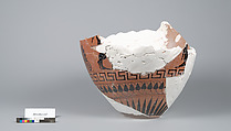 Terracotta fragment of a neck-amphora (jar), Terracotta, Greek, Attic