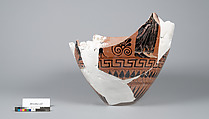 Terracotta fragment of a neck-amphora (jar), Terracotta, Greek, Attic
