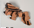 Terracotta fragment of a column-krater (bowl for mixing wine and water), Terracotta, Greek, Attic