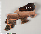 Terracotta fragment of a column-krater (bowl for mixing wine and water), Terracotta, Greek, Attic