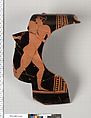 Terracotta fragment of a column-krater (bowl for mixing wine and water), Terracotta, Greek, Attic