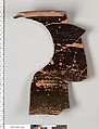 Terracotta fragment of a column-krater (bowl for mixing wine and water), Terracotta, Greek, Attic