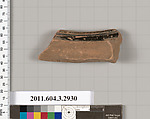 Terracotta fragment of an open shape, Terracotta, Greek, Attic