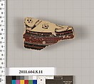 Terracotta fragment of a lid, Terracotta, Greek, Corinthian