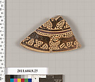 Terracotta fragment of a lid, Terracotta, Etruscan, Etrusco-Corinthian