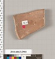 Terracotta fragment of an amphora (jar)?, Terracotta, Greek, Attic