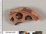 Terracotta fragment of a loutrophoros (ceremonial vase for water)?, Terracotta, Greek, Attic