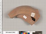 Terracotta fragment of a loutrophoros (ceremonial vase for water)?, Terracotta, Greek, Attic