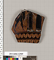 Terracotta fragment of an Nicosthenic pyxis (box)?, Terracotta, Greek, Attic