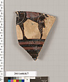 Terracotta fragment of a krater, Terracotta, Greek, Corinthian