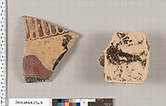 Terracotta fragments of a krater, Terracotta, Greek, Corinthian